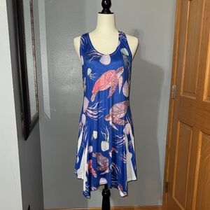 India Boutique Blue and Pink Sea Life Swim Coverup